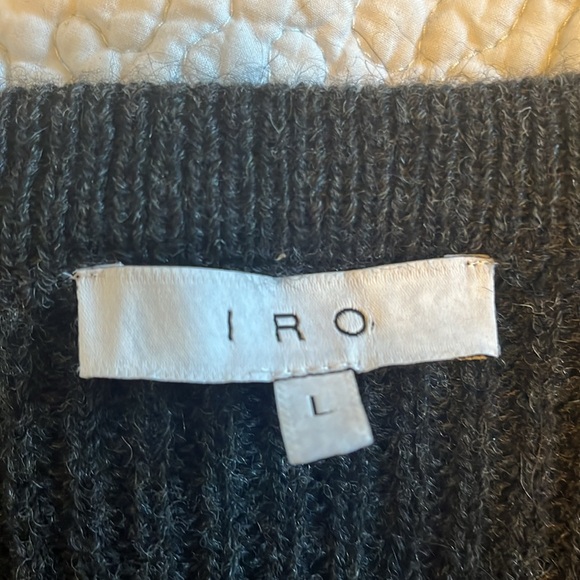 IRO charcoal gray sweater alpaca merino wool blend - Picture 2 of 8